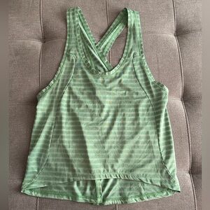 Zyia Active Green Striped Racerback Tank Top